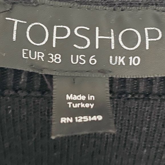 *DONATED* TOPSHOP Black Long Sleeved Top Mock Layer Sweater Back - Picture 8 of 12